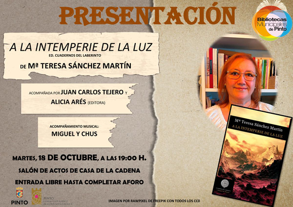 Presentación de A la intemperie de la luz, de la poeta María Teresa Sánchez Martín 